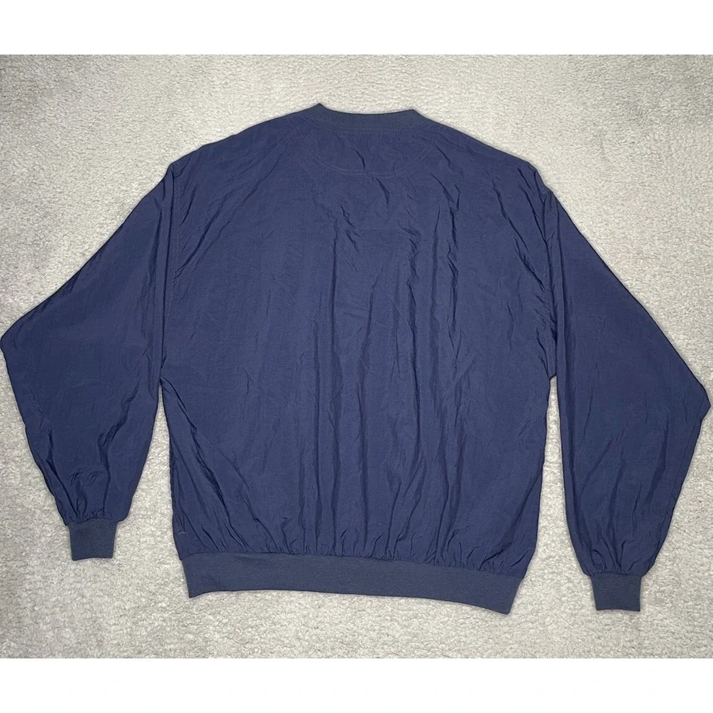 Vintage Back Pack Navy Blue Windbreaker Pullover‎ Jacket Mens XLarge Made In USA
